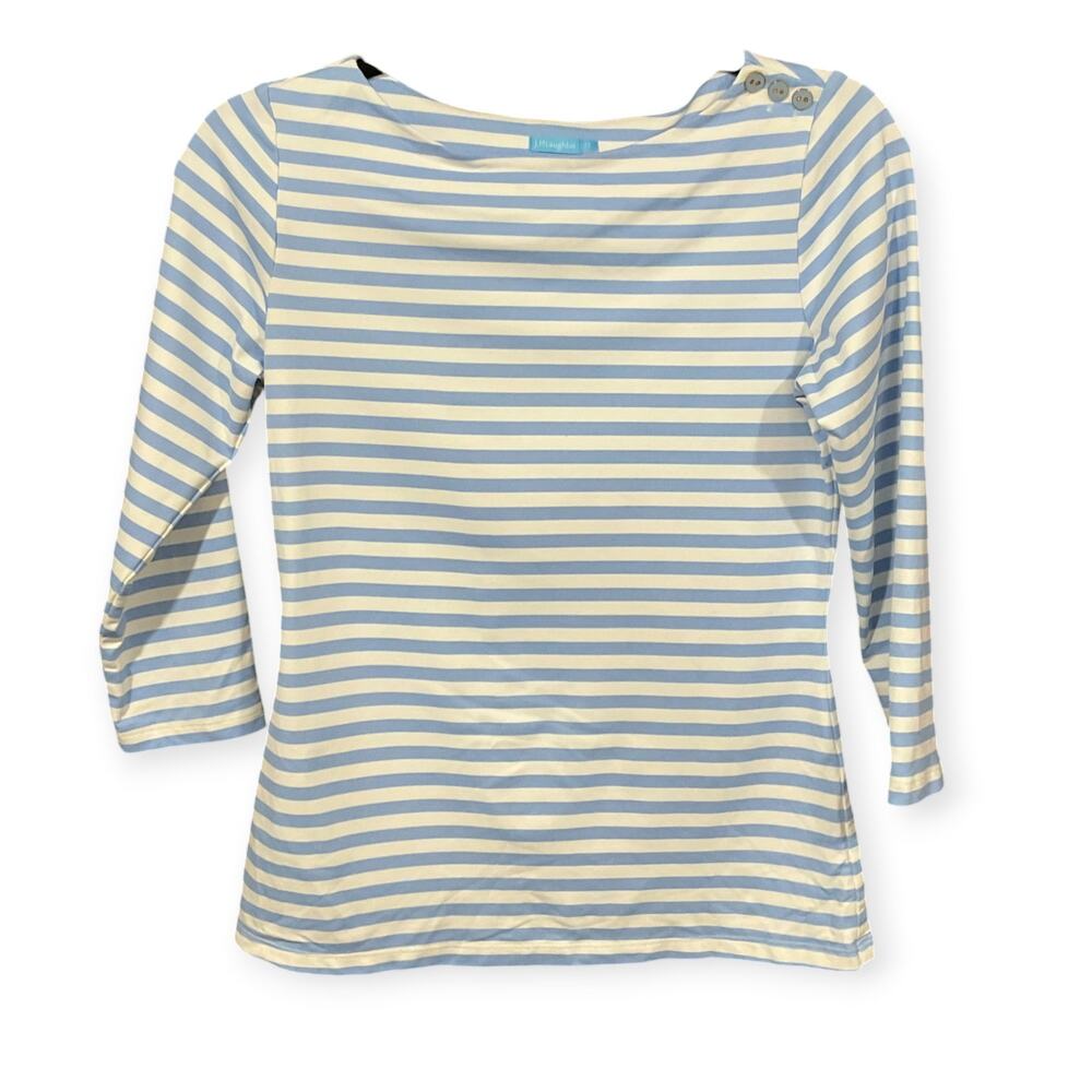 J. McLaughlin Top Women Stripe Blue White XS